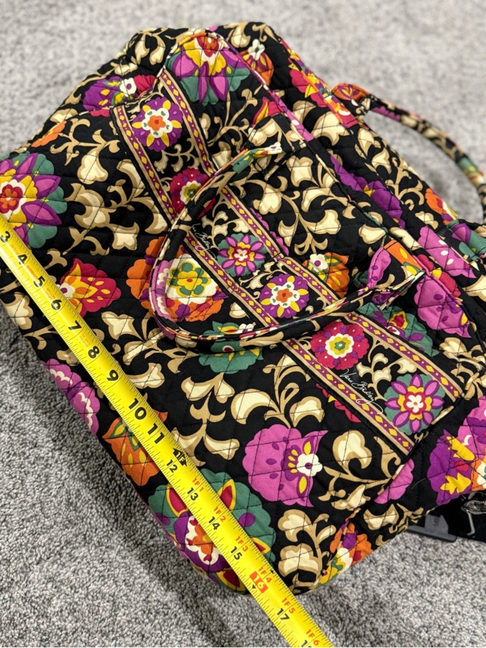 VERA BRADLEY Duffle Travel Bag Paisley Large Weekender Zip Close Shoulder Strap - Picture 10 of 13